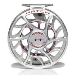 Hatch Iconic 11 Plus Fly Reel -Orvis Shop Iconic11PlusReelClearRedLargeArborFront