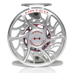 Hatch Iconic 11 Plus Fly Reel -Orvis Shop Iconic11PlusReelClearRedMidArborFront