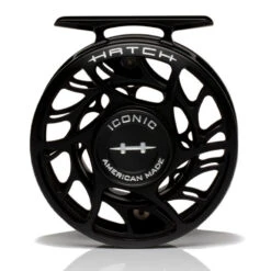 Hatch Iconic 3 Plus Fly Reel -Orvis Shop Iconic3PlusReelBlackSilverLargeArborFront