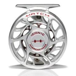 Hatch Iconic 3 Plus Fly Reel -Orvis Shop Iconic3PlusReelClearRedLargeArborFront