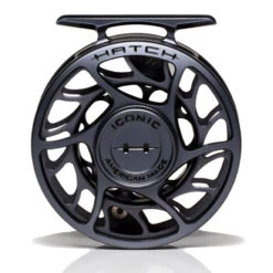 Hatch Iconic 3 Plus Fly Reel -Orvis Shop Iconic3PlusReelGreyBlackLargeArborFront