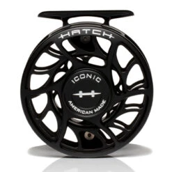 Hatch Iconic 4 Plus Fly Reel -Orvis Shop Iconic4PlusReelBlackSilverLargeArborFront
