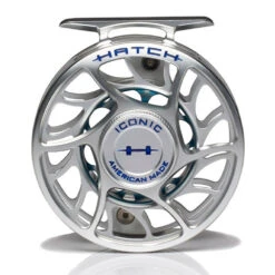 Hatch Iconic 4 Plus Fly Reel -Orvis Shop Iconic4PlusReelClearBlueLargeArborFront