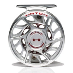 Hatch Iconic 4 Plus Fly Reel -Orvis Shop Iconic4PlusReelClearRedLargeArborFront
