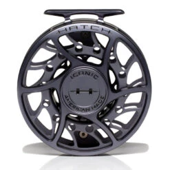 Hatch Iconic 7 Plus Fly Reel -Orvis Shop Iconic7PlusReelGreyBlackMidArborFront