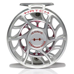 Hatch Iconic 9 Plus Fly Reel -Orvis Shop Iconic9PlusReelClearredLargeArborFront