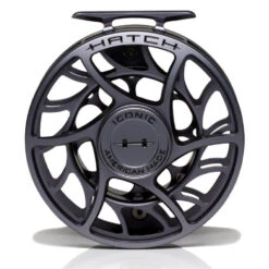 Hatch Iconic 9 Plus Fly Reel -Orvis Shop Iconic9PlusReelGreyBlackLargeArborFront