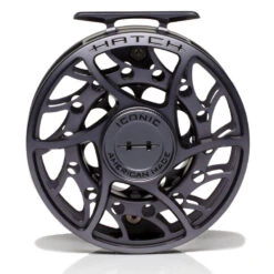 Hatch Iconic 9 Plus Fly Reel -Orvis Shop Iconic9PlusReelGreyBlackMidArborFront